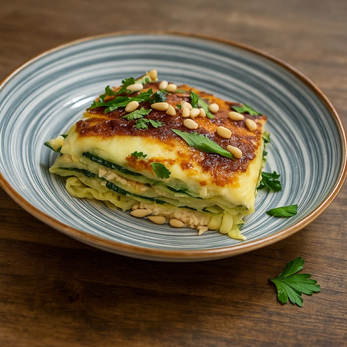 Lasagnes aux courgettes et pignons de pin